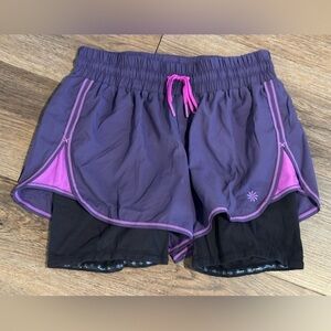 Athleta Women's 2-in-1 Running Shorts - Back Zip Pocket, Size Small